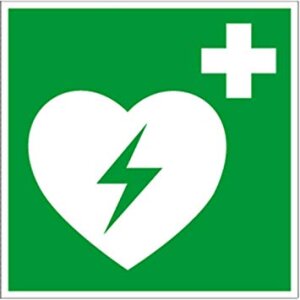 Aufkleber Defibrillator AED, 15x15cm