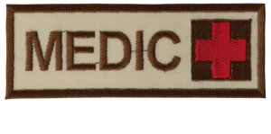 Medic mit Kreuz Sand/Braun/Rot